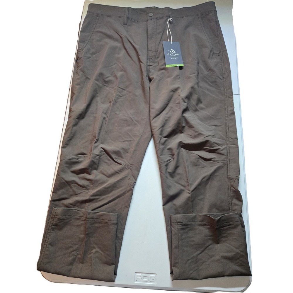Alpine Design Tech Pant Mens 40x32 Brown Trailhead Coffee Grounds ADM20900 NWT